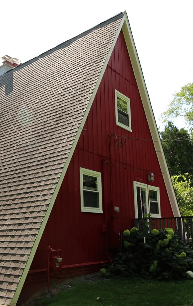 triangular house painted red